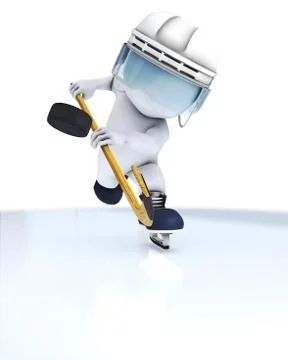 3D Render of Morph Man ice hockey Stock Illustration