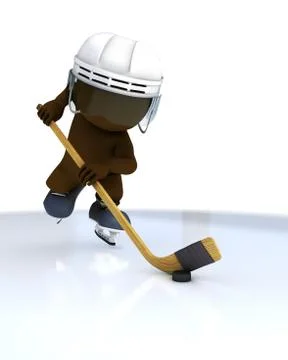 3D Render of Morph Man ice hockey Illustrazione stock