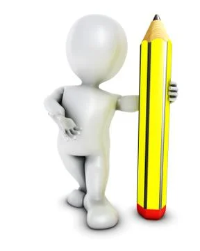 3D Render of Morph Man pencil Stock Illustration