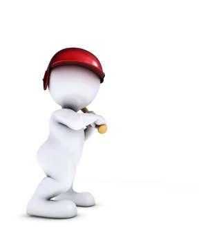 3d render of morph man playing baseball Stock Illustration