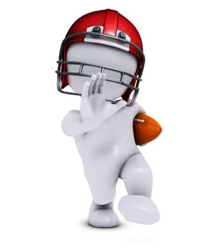 3D Render of Morph Man playing american football Stock Illustration