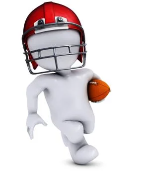 3D Render of Morph Man playing american football Stock Illustration