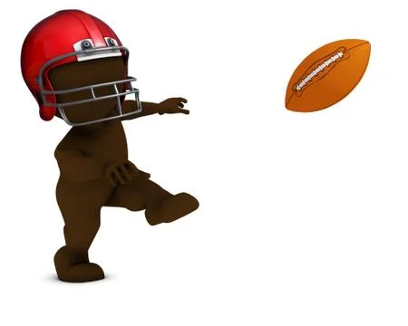 3D Render of Morph Man playing american football Stock Illustration
