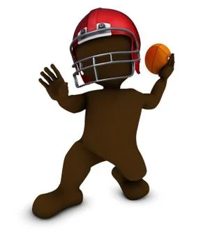3D Render of Morph Man playing american football Stock-Illustration