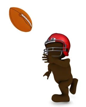 3D Render of Morph Man playing american football Stock Illustration