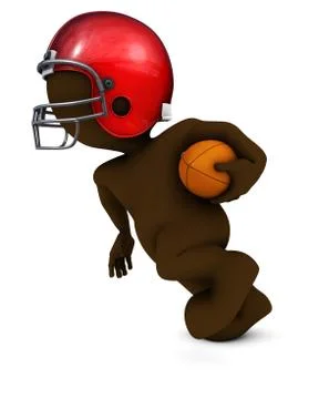 3D Render of Morph Man playing american football 스톡 일러스트
