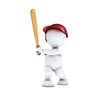 3d render of morph man playing baseball Stock Illustration