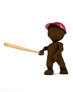 3d render of morph man playing baseball Stock Illustration