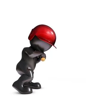 3d render of morph man playing baseball Stock Illustration