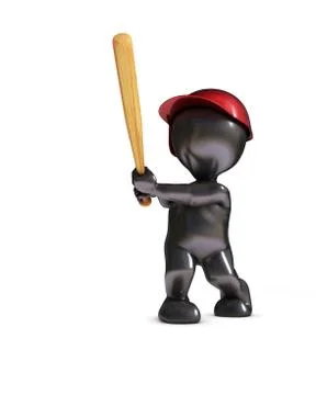 3d render of morph man playing baseball Stock Illustration