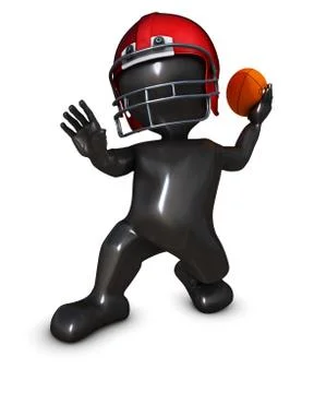 3D Render of Morph Man playing american football Illustrazione stock