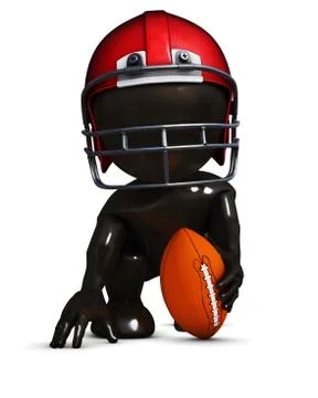 3D Render of Morph Man playing american football Stock Illustration