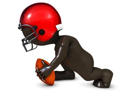 3D Render of Morph Man playing american football Illustrazione stock