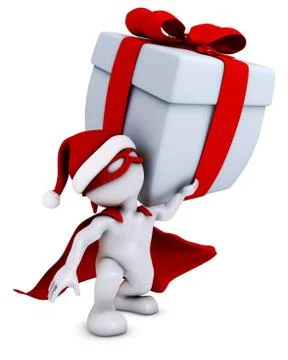 3d render of a morph man santa super hero Stock Illustration