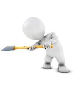 3D Render of Morph Man swinging amd axe Stock-Illustration