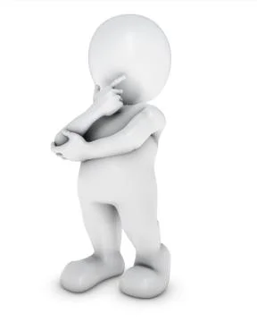 3D Render of Morph Man thinking Illustrazione stock