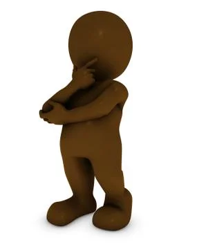 3D Render of Morph Man thinking Stock-Illustration