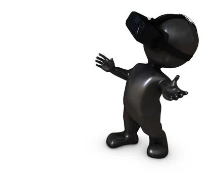 3D Render of Morph Man with VR Headset Stock Illustration