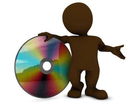 3D Render of Morph Man wih DVD disk Stock Illustration