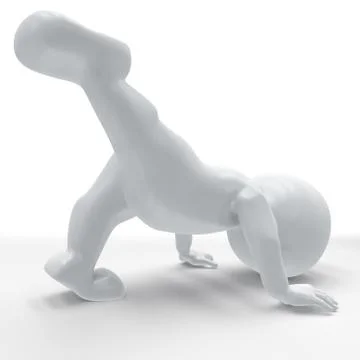 3D Render of Morph Man in yoga pose Illustrazione stock