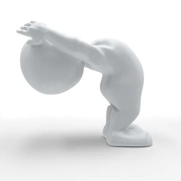 3D Render of Morph Man in yoga pose Stock Illustration