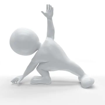 3D Render of Morph Man in yoga pose Stock Illustration