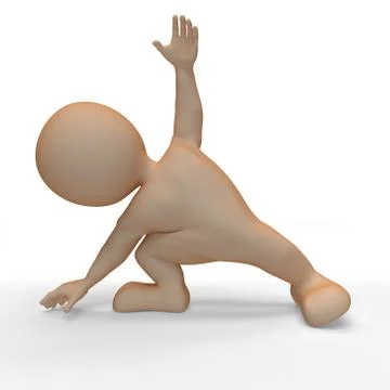 3D Render of Morph Man in yoga pose Stock Illustration