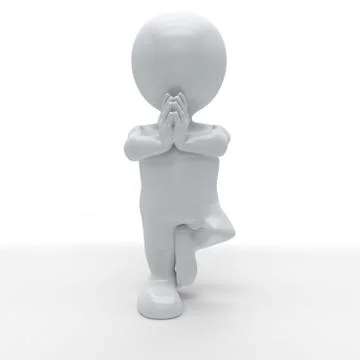 3D Render of Morph Man in yoga pose Stock Illustration