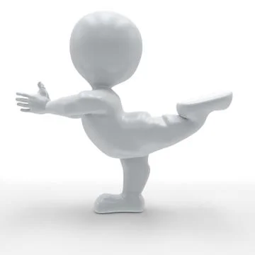 3D Render of Morph Man in yoga pose Stock Illustration