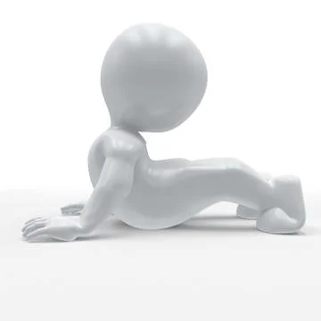 3D Render of Morph Man in yoga pose Stock Illustration