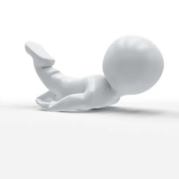 3D Render of Morph Man in yoga pose Stock Illustration