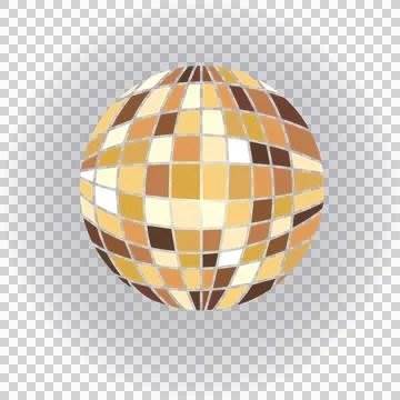 3D render mosaic sphere with transparent background is floating in space with Stock Illustration