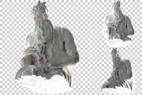 3D render of Moses statue in marble gold Perfect for website, social media, p Stock Illustration