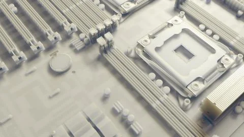 3d render of motherboard circuit Illustrazione stock