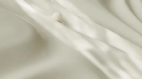 3D Render motion animation design of ball sliding, Silk fabric , beige colour Stock Footage 279489224