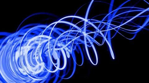 3d render. Motion design bg of flow lines form helix and abstract structures Stock Illustration