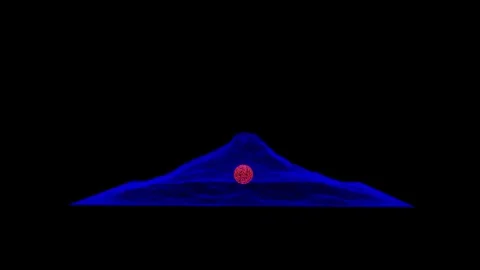 3D render of mountain HUD simulation lava on black background Stock Footage 348188989
