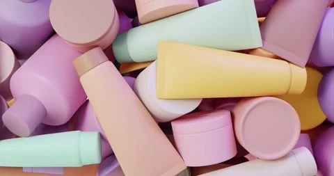 3d render mountains plastic packaging cosmetics  screen to the brim Video stock 251893719