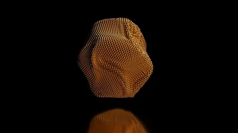 3d render moving gold sphere moving irregular Stock Footage 123602122