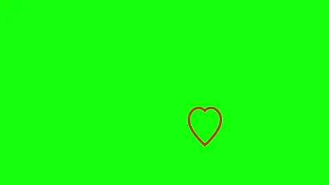 3D render of moving heart outlines on green screen background for romantic Stock Footage 336180156