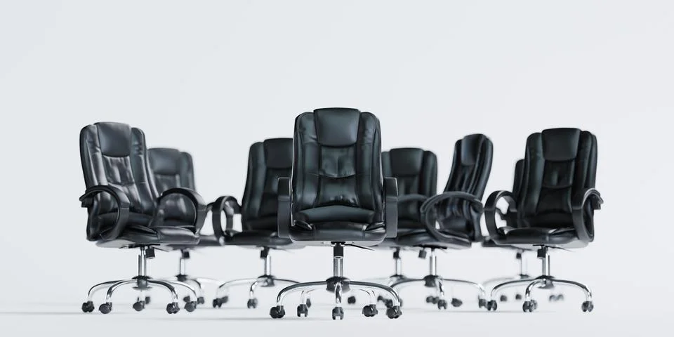 3d render of mulitple office leather chair for profession and power concept イラスト素材