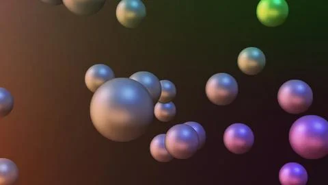 3d render of multicolored metal balls Stock Illustration