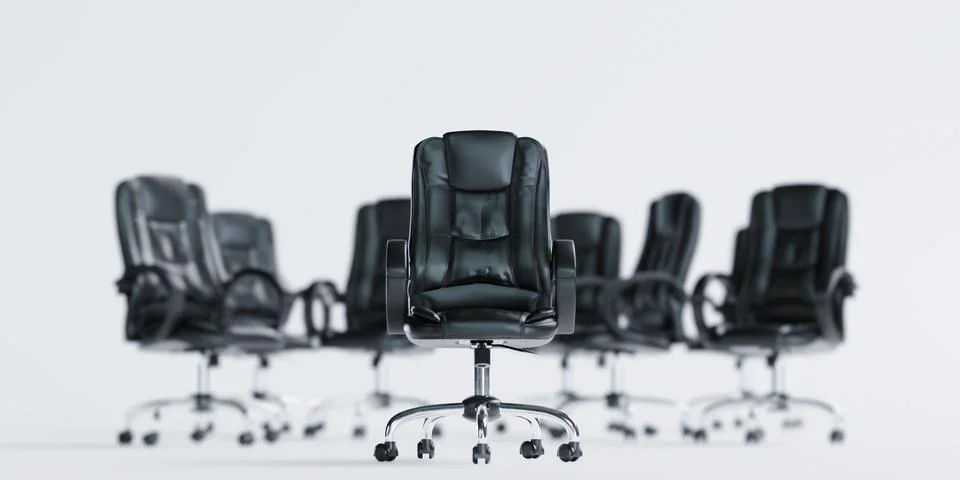 3d render of multiple office leather chair for profession and power concept イラスト素材