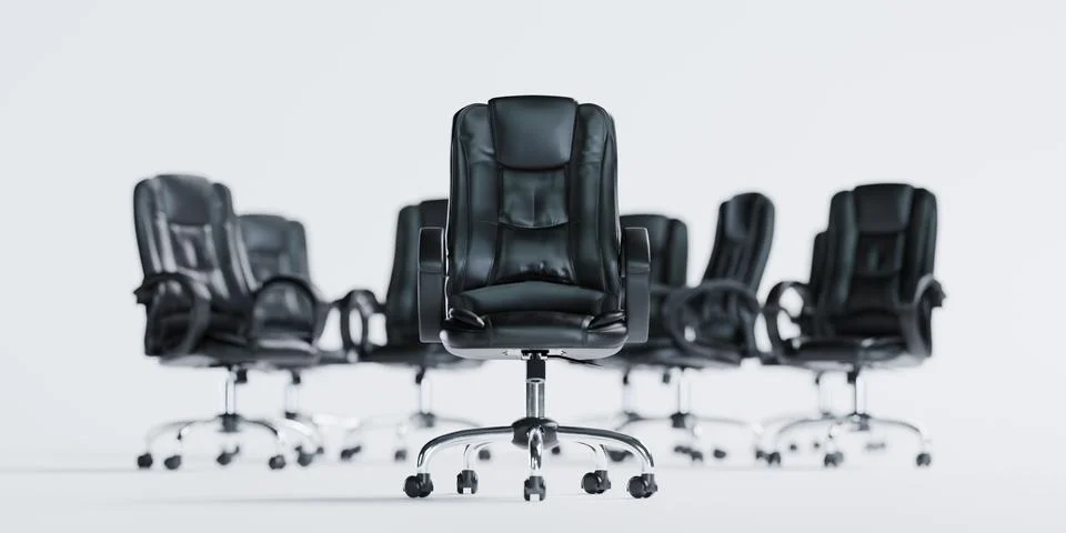 3d render of multiple office leather chair for profession and power concept イラスト素材