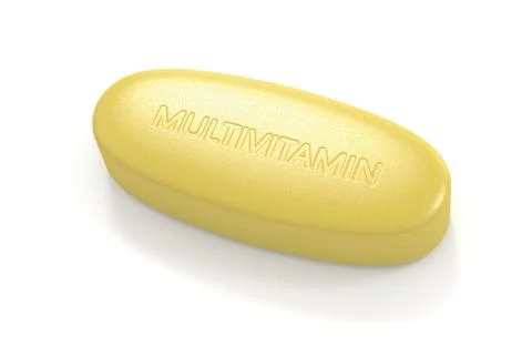 3d render of multivitamin pill Illustrazione stock