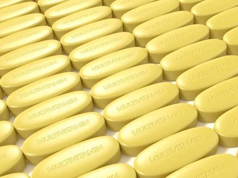 3d render of multivitamin pills Stock Illustration