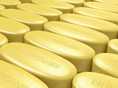 3d render of multivitamin pills Stock Illustration