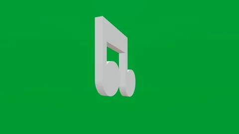 3D render of music note icon on chroma key green screen background Stock Footage 335459485