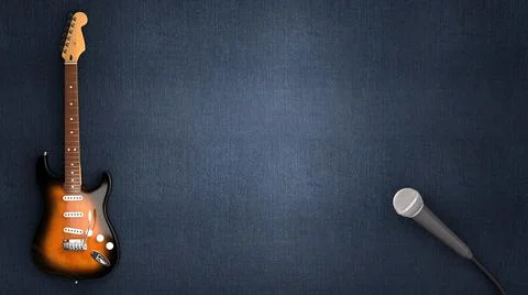 3d render musical instruments in the background Stock Illustration