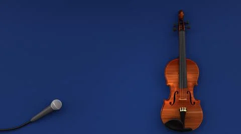 3d render musical instruments in the background Stock Illustration